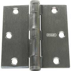 Stanley - 3-1/2" Long x 3-1/2" Wide Grade 1 Steel Full Mortise Commercial Hinge - Exact Tool & Supply
