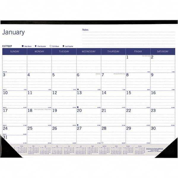 Blueline - Note Pads, Writing Pads & Notebooks Writing Pads & Notebook Type: Desk Pad Calendar Size: 22 x 17 - Exact Tool & Supply