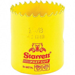 Starrett - 1-5/8" Diam, 1-5/8" Cutting Depth, Hole Saw - High Speed Steel Saw, Toothed Edge - Exact Tool & Supply