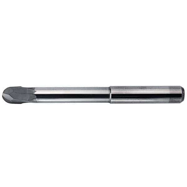 Kennametal - 3mm Diam, 3mm LOC, 2 Flute Solid Carbide Ball End Mill - AlTiN Finish, Single End, 70mm OAL, 6mm Shank Diam, Ball Flute - Exact Tool & Supply