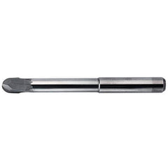 Kennametal - 3mm Diam, 3mm LOC, 2 Flute Solid Carbide Ball End Mill - AlTiN Finish, Single End, 70mm OAL, 6mm Shank Diam, Ball Flute - Exact Tool & Supply