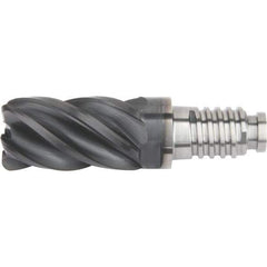 Kennametal - 25" Diam, 37.5mm LOC, 5 Flute 5mm Corner Radius End Mill Head - Solid Carbide, AlTiN Finish, Duo-Lock 25 Connection, Spiral Flute, 39° Helix - Exact Tool & Supply