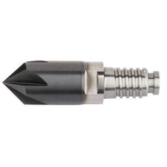 Kennametal - 12mm Diam, 3mm LOC, 5mm Chamfer Width, 5 Flute 60° Corner Chamfer - Solid Carbide, AlTiN Finish, Duo-Lock 12 Connection, Spiral Flute, 0° Helix - Exact Tool & Supply