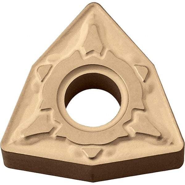 Kyocera - WNMG433 GT Grade CA025P Carbide Turning Insert - TiCN/Al2O3/TiN Finish, 80° Trigon, 1/2" Inscr Circle, 3/16" Thick, 3/64" Corner Radius - Exact Tool & Supply