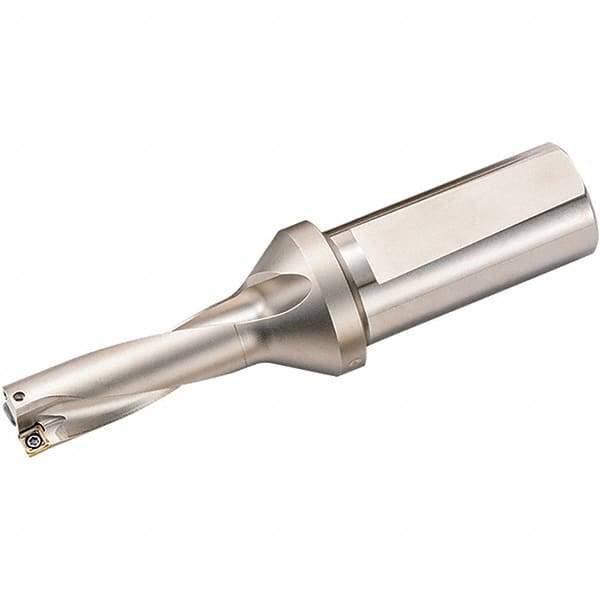 Kyocera - 3-3/8" Max Drill Depth, 3xD, 1-1/8" Diam, Indexable Insert Drill - 2 Inserts, 1-1/4" Shank Diam, Weldon Shank - Exact Tool & Supply