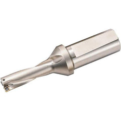 Kyocera - 3-3/8" Max Drill Depth, 3xD, 1-1/8" Diam, Indexable Insert Drill - 2 Inserts, 1-1/4" Shank Diam, Weldon Shank - Exact Tool & Supply
