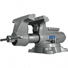 Wilton - 8-1/2" Jaw Width, 8-1/2" Opening Capacity, 4-1/2" Throat Depth, Iron Swivel Bench Vise - Double Lockdown Base Attachment, Anvil, 23-39/64" Long x 12-39/64" Wide x 10-19/64" High - Exact Tool & Supply