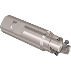 Seco - 25mm Cut Diam, 12mm Max Depth of Cut, 25mm Shank Diam, 101mm OAL, Indexable Square Shoulder Slot Milling End Mill - LOEX12 Inserts, Weldon Shank, 90° Lead Angle, Through Coolant, Series 217.94-12 - Exact Tool & Supply