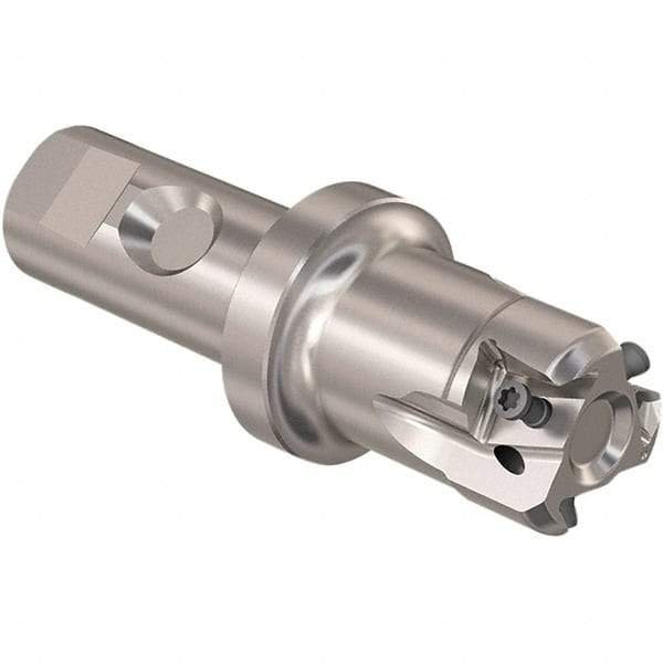 Seco - 32mm Cut Diam, 12mm Max Depth of Cut, 25mm Shank Diam, 110mm OAL, Indexable Square Shoulder Slot Milling End Mill - LOEX12 Inserts, Weldon Shank, 90° Lead Angle, Through Coolant, Series 217.94-12 - Exact Tool & Supply