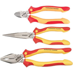 Wiha - Plier Sets Set Type: Cutting Pliers; Insulated Pliers; Wire Stripper Number of Pieces: 3 - Exact Tool & Supply