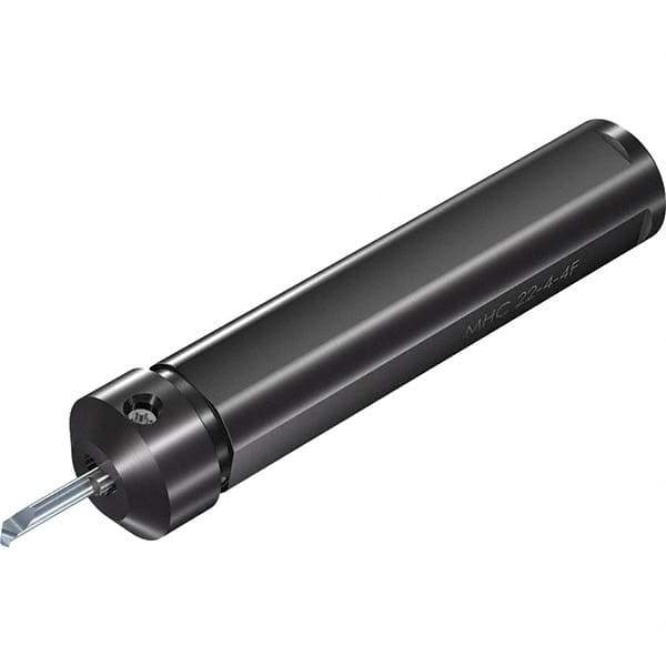 Vargus - Internal Thread, Neutral Cut, 23mm Shank Width x 23mm Shank Height Indexable Threading Toolholder - 110mm OAL, M4/MS4 Insert Compatibility, MHC Toolholder, Series Microscope Round 4 Flats - Exact Tool & Supply