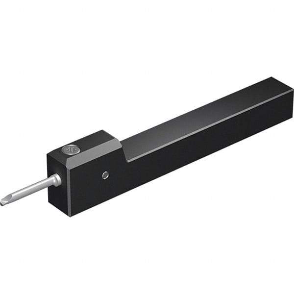 Vargus - Internal Thread, Neutral Cut, 12mm Shank Width x 12mm Shank Height Indexable Threading Toolholder - 100mm OAL, M5, MS5 Insert Compatibility, MHS Toolholder, Series Microscope Square Shank - Exact Tool & Supply