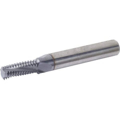 Vargus - 12-28 UN, 0.15" Cutting Diam, 3 Flute, Solid Carbide Helical Flute Thread Mill - Internal Thread, 0.465" LOC, 2.52" OAL, 5/16" Shank Diam - Exact Tool & Supply