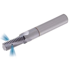 Vargus - M12x1.00 ISO, 10.7mm Cutting Diam, 4 Flute, Solid Carbide Helical Flute Thread Mill - Internal Thread, 24.5mm LOC, 73mm OAL, 12mm Shank Diam - Exact Tool & Supply
