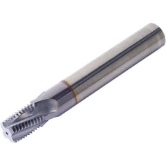 Vargus - 1/16-27 NPTF, 5.9mm Cutting Diam, 3 Flute, Solid Carbide Helical Flute Thread Mill - Internal/External Thread, 9.88mm LOC, 57mm OAL, 6mm Shank Diam - Exact Tool & Supply