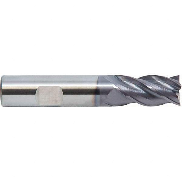 M.A. Ford - 1", 4 Flute, Single End, Solid Carbide, 0.015" Corner Radius End Mill - 4" OAL, 35, 38° Helix, Right Hand Flute, 1-1/2" LOC, Right Hand Cut - Exact Tool & Supply