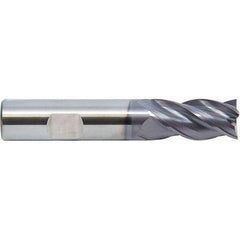M.A. Ford - 1", 4 Flute, Single End, Solid Carbide, 0.09" Corner Radius End Mill - 4" OAL, 35, 38° Helix, Right Hand Flute, 1-1/2" LOC, Right Hand Cut - Exact Tool & Supply