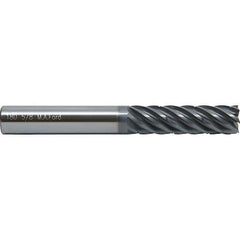 M.A. Ford - 3/8", 7 Flute, Single End, Solid Carbide, 0.03" Corner Radius End Mill - 4" OAL, 38° Helix, Right Hand Flute, 1-1/2" LOC, Right Hand Cut - Exact Tool & Supply