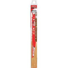 Freud - 9" Long x 1" Thick, Carbide Reciprocating Saw Blade - Tapered Profile, 3 Carbide TPI, Toothed Edge, Tang Shank - Exact Tool & Supply