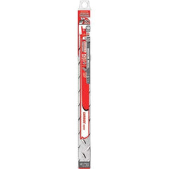 Freud - 12" Long x 1" Thick, Carbide Reciprocating Saw Blade - Straight Profile, 10 TPI, Toothed Edge, Tang Shank - Exact Tool & Supply