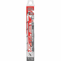 Freud - 6" Long x 1" Thick, Carbide Reciprocating Saw Blade - Straight Profile, 10 TPI, Toothed Edge, Tang Shank - Exact Tool & Supply