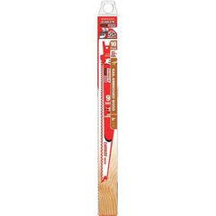 Freud - 9" Long x 1" Thick, Carbide Reciprocating Saw Blade - Tapered Profile, 6 Carbide TPI, Toothed Edge, Tang Shank - Exact Tool & Supply