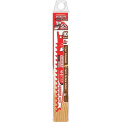 Freud - 6" Long x 1" Thick, Carbide Reciprocating Saw Blade - Tapered Profile, 3 Carbide TPI, Toothed Edge, Tang Shank - Exact Tool & Supply