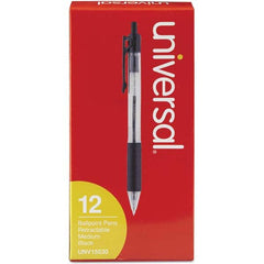 UNIVERSAL - Pens & Pencils Type: Comfort Grip Retractable Pen Color: Black - Exact Tool & Supply
