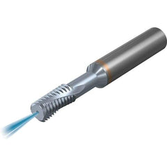 Vargus - M4x0.70 ISO, 3.15mm Cutting Diam, 3 Flute, Solid Carbide Helical Flute Thread Mill - Internal Thread, 7mm LOC, 47mm OAL, 4mm Shank Diam - Exact Tool & Supply