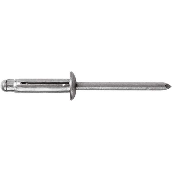 STANLEY Engineered Fastening - Size 6 Dome Head Aluminum Open End Blind Rivet - Aluminum Mandrel, 0.04" to 0.354" Grip, 3/16" Head Diam, 0.197" to 0.207" Hole Diam, - Exact Tool & Supply