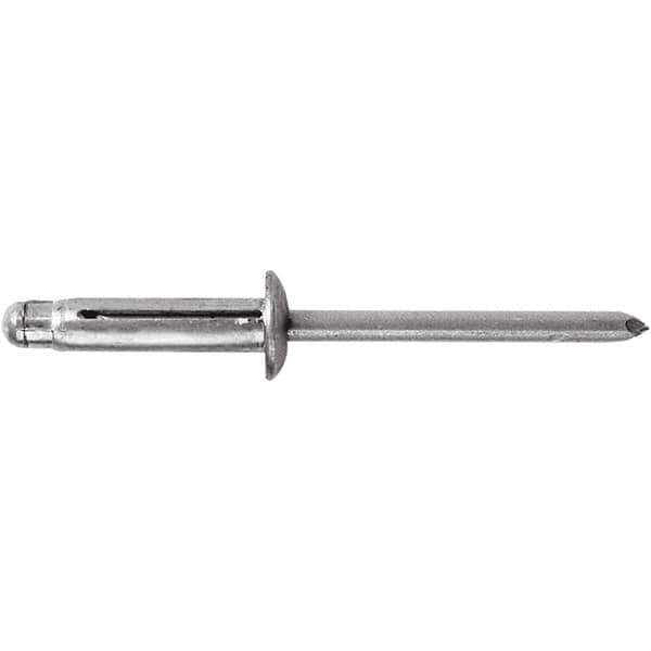 STANLEY Engineered Fastening - Size 5 Dome Head Aluminum Open End Blind Rivet - Aluminum Mandrel, 0.04" to 0.275" Grip, 5/32" Head Diam, 0.165" to 0.177" Hole Diam, - Exact Tool & Supply