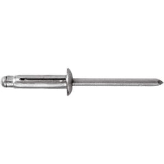 STANLEY Engineered Fastening - Size 5 Dome Head Aluminum Open End Blind Rivet - Aluminum Mandrel, 0.04" to 0.275" Grip, 5/32" Head Diam, 0.165" to 0.177" Hole Diam, - Exact Tool & Supply