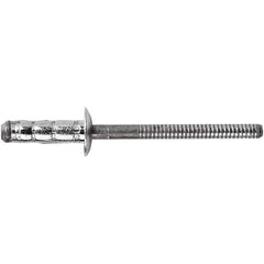 STANLEY Engineered Fastening - Size 6 Dome Head Steel Multi Grip Blind Rivet - Steel Mandrel, 0.0598" to 1/4" Grip, 3/16" Head Diam, 0.1921" to 0.1961" Hole Diam, 3" Body Diam - Exact Tool & Supply