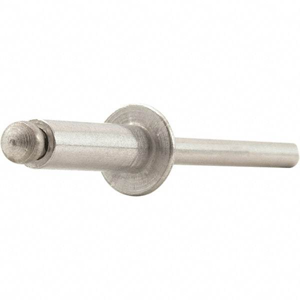 STANLEY Engineered Fastening - Size 6 Dome Head Aluminum Closed End Blind Rivet - Steel Mandrel, 0.063" to 1/8" Grip, 3/16" Head Diam, 0.192" to 0.196" Hole Diam, - Exact Tool & Supply