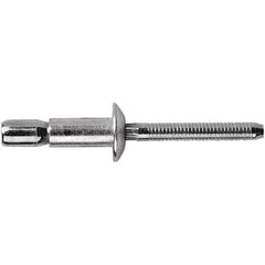 STANLEY Engineered Fastening - Size 8 Dome Head Stainless Steel Structural with Locking Stem Blind Rivet - Stainless Steel Mandrel, 0.08" to 3/8" Grip, 1/4" Head Diam, 0.261" to 0.276" Hole Diam, 0.153" Body Diam - Exact Tool & Supply