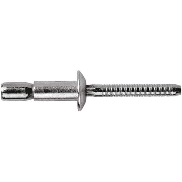 STANLEY Engineered Fastening - Size 6 Dome Head Aluminum Structural with Locking Stem Blind Rivet - Aluminum Mandrel, 0.062" to 0.437" Grip, 3/16" Head Diam, 0.194" to 0.204" Hole Diam, 0.122" Body Diam - Exact Tool & Supply