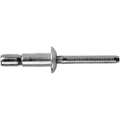 STANLEY Engineered Fastening - Size 6 Dome Head Aluminum Structural with Locking Stem Blind Rivet - Aluminum Mandrel, 0.062" to 0.437" Grip, 3/16" Head Diam, 0.194" to 0.204" Hole Diam, 0.122" Body Diam - Exact Tool & Supply
