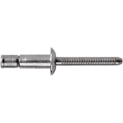 STANLEY Engineered Fastening - Size 8 Dome Head Stainless Steel Structural with Locking Stem Blind Rivet - Stainless Steel Mandrel, 0.08" to 5/8" Grip, 1/4" Head Diam, 0.261" to 0.276" Hole Diam, 0.162" Body Diam - Exact Tool & Supply