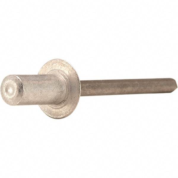 STANLEY Engineered Fastening - Size 4 Countersunk Head Aluminum Closed End Blind Rivet - Steel Mandrel, 0.063" to 1/8" Grip, 1/8" Head Diam, 0.129" to 0.133" Hole Diam, - Exact Tool & Supply