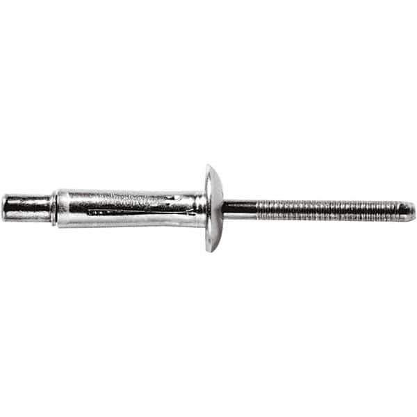 STANLEY Engineered Fastening - Size 8 Dome Head Aluminum Structural with Locking Stem Blind Rivet - Aluminum Mandrel, 0.187" to 3/8" Grip, 1/4" Head Diam, 0.252" to 0.262" Hole Diam, 0.136" Body Diam - Exact Tool & Supply