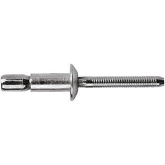 STANLEY Engineered Fastening - Size 8 Dome Head Steel Structural with Locking Stem Blind Rivet - Steel Mandrel, 0.08" to 3/8" Grip, 1/4" Head Diam, 0.261" to 0.276" Hole Diam, 0.153" Body Diam - Exact Tool & Supply