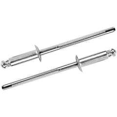 STANLEY Engineered Fastening - Size 6 Dome Head Steel Structural with Locking Stem Blind Rivet - Steel Mandrel, 0.062" to 1/8" Grip, 3/16" Head Diam, 0.192" to 0.196" Hole Diam, 0.114" Body Diam - Exact Tool & Supply
