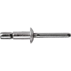 STANLEY Engineered Fastening - Size 6 Countersunk Head Steel Structural with Locking Stem Blind Rivet - Steel Mandrel, 1/8" to 0.331" Grip, 3/16" Head Diam, 0.191" to 0.201" Hole Diam, 0.114" Body Diam - Exact Tool & Supply