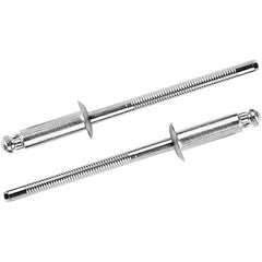 STANLEY Engineered Fastening - Size 6 Countersunk Head Steel Structural with Locking Stem Blind Rivet - Steel Mandrel, 0.126" to 1/4" Grip, 3/16" Head Diam, 0.192" to 0.196" Hole Diam, 0.114" Body Diam - Exact Tool & Supply