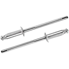 STANLEY Engineered Fastening - Size 4 Dome Head Steel Structural with Locking Stem Blind Rivet - Steel Mandrel, 0.094" to 0.187" Grip, 1/8" Head Diam, 0.129" to 0.133" Hole Diam, 0.075" Body Diam - Exact Tool & Supply