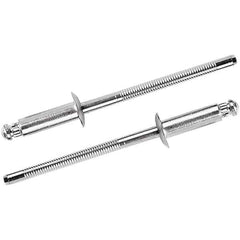 STANLEY Engineered Fastening - Size 8 Dome Head Steel Structural with Locking Stem Blind Rivet - Steel Mandrel, 0.251" to 3/8" Grip, 1/4" Head Diam, 0.257" to 0.261" Hole Diam, 0.151" Body Diam - Exact Tool & Supply