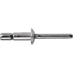 STANLEY Engineered Fastening - Size 6 Dome Head Steel Structural with Locking Stem Blind Rivet - Steel Mandrel, 0.062" to 0.27" Grip, 3/16" Head Diam, 0.194" to 0.204" Hole Diam, 0.114" Body Diam - Exact Tool & Supply
