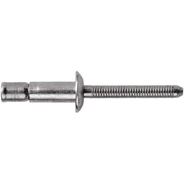 STANLEY Engineered Fastening - Size 6 Dome Head Steel Structural with Locking Stem Blind Rivet - Steel Mandrel, 0.062" to 1/4" Grip, 3/16" Head Diam, 0.194" to 0.204" Hole Diam, 0.12" Body Diam - Exact Tool & Supply