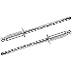 STANLEY Engineered Fastening - Size 6 Dome Head Steel Structural with Locking Stem Blind Rivet - Steel Mandrel, 0.126" to 1/4" Grip, 3/16" Head Diam, 0.192" to 0.196" Hole Diam, 0.114" Body Diam - Exact Tool & Supply