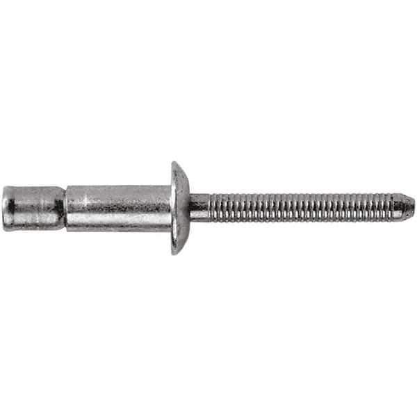 STANLEY Engineered Fastening - Size 8 Countersunk Head Steel Structural with Locking Stem Blind Rivet - Steel Mandrel, 1/8" to 0.475" Grip, 1/4" Head Diam, 0.261" to 0.276" Hole Diam, 0.162" Body Diam - Exact Tool & Supply
